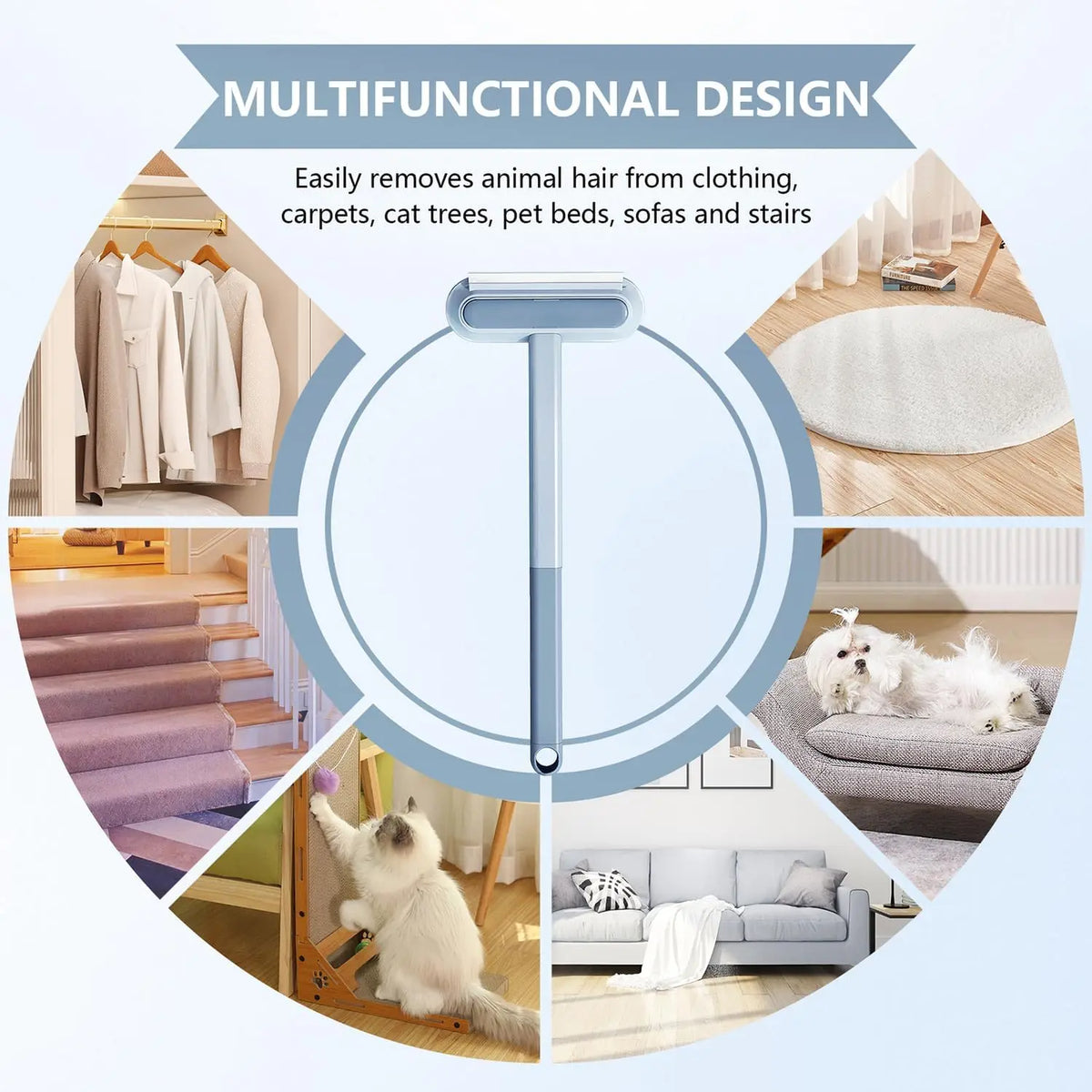 Multifunctional Pet Hair Remover, Pet Hair Removal, Reusable, Washable, Cat and Dog Hairs Removal for Furniture,Carpet, Clothes