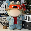 Labubu Clothes 15 17cm Doll DIY Clothing Accessories Fashion Ably luxurious style with Straw Hat Leather Jacket Denim Outfit