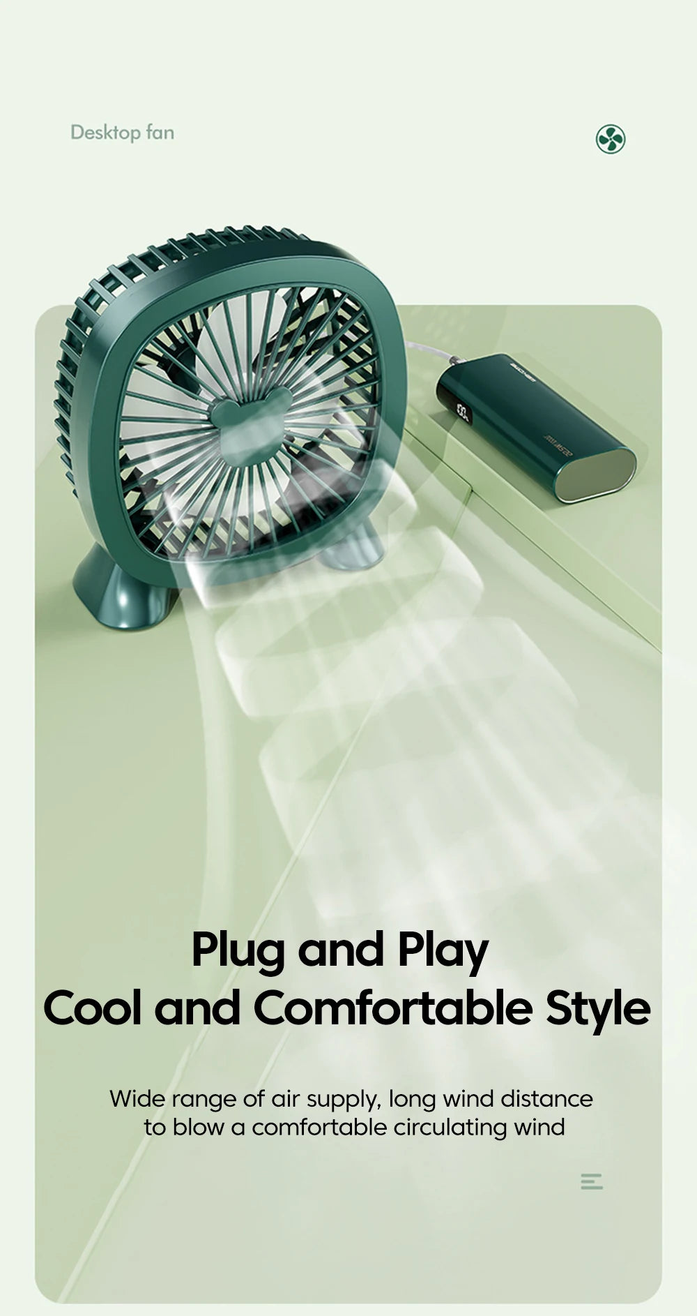 Mini Desktop Fan Portable With USB Direct Plug In Summer Gadget USB Small Fan For Home Desk Office School Outdoor Camping Travel
