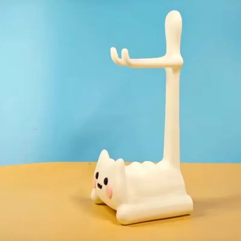 A cute cat-shaped game stand, compatible with PS5/PS4/Xbox/Switch, made of plastic and not easy to break