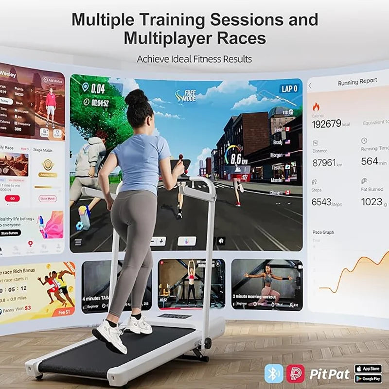 Hot Walking Pad Treadmill with 9% Incline Under-Desk for Home/Office 37.4inch Belt LCD Display Portable Foldable Safety Armrest