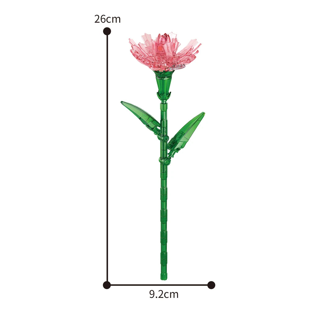 Creativity Potted Plants Bouquet Rose Lily Flower Home Desk Plant Decoration Assemble Building Blocks Bricks Toys Girls Gift