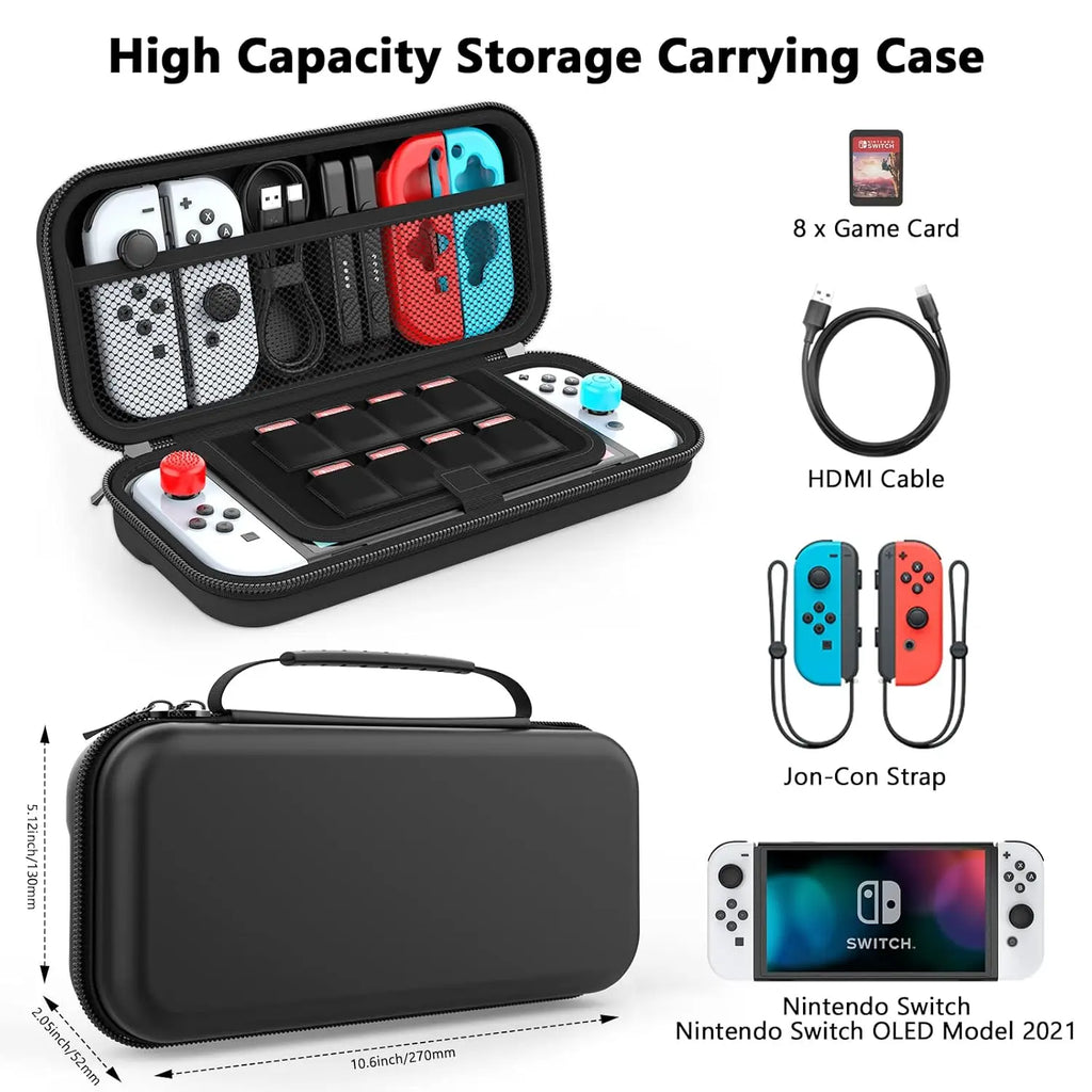 Portable Lightweight Carrying Case for Switch Console Large Capacity Waterproof Protective Storage Bag for Game Accessories