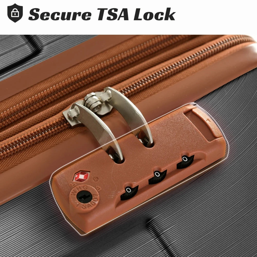 2Piece Hardshell ABS Luggage Sets Suitcase Set Expandable with TSA Lock Spinner Wheels for Men Women