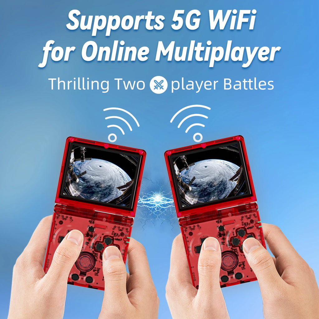 ANBERNIC RG35XXSP Flip Retro Handheld Game Console Linux 64bit WiFi Bluetooth Retro Video Gaming Console Online Play HDMI-TV Out