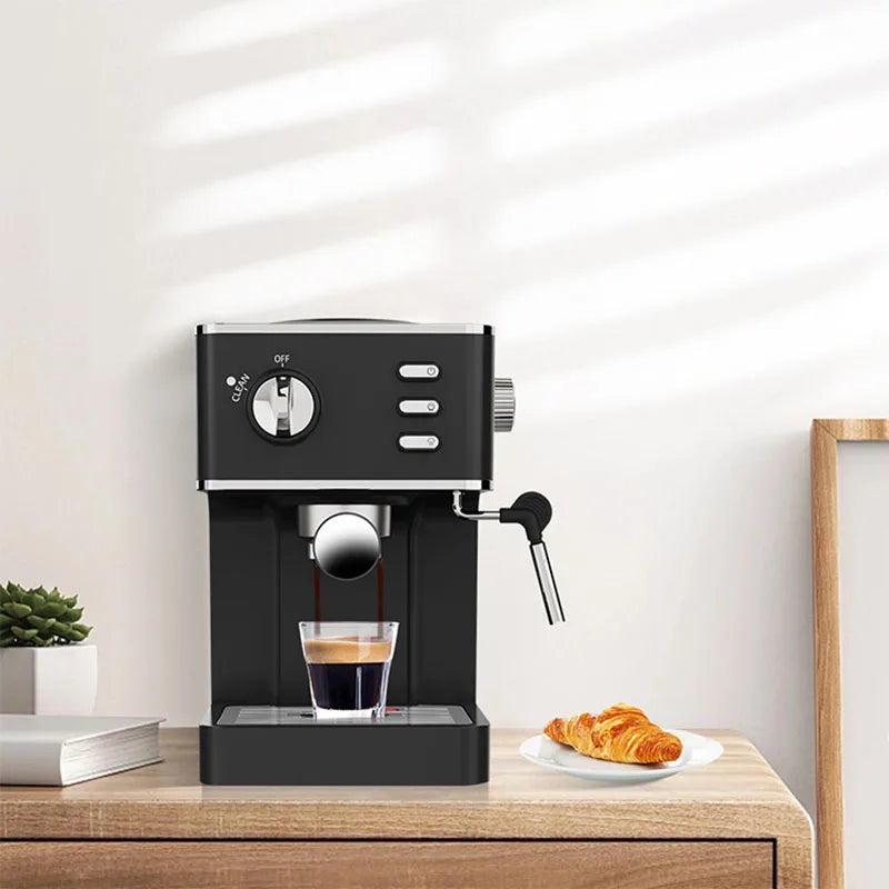 Home Semi-automatic Espresso Machine Small Coffee Machine With Knob Control Milk Frother Electric Coffee For Office