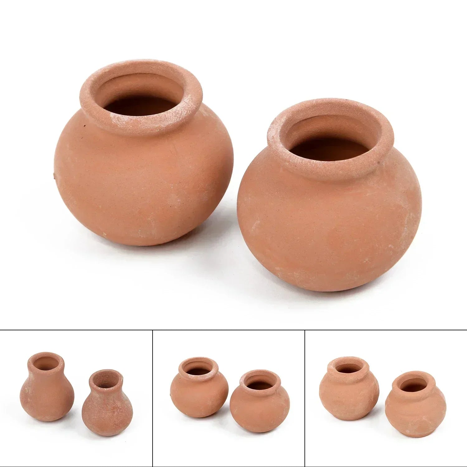 2PCS Mini Terracotta Pot Clay Ceramic Pottery Clay Plant Pot Planter Flower Pots Succulent Nursery Pots Plants Crafts For Garden