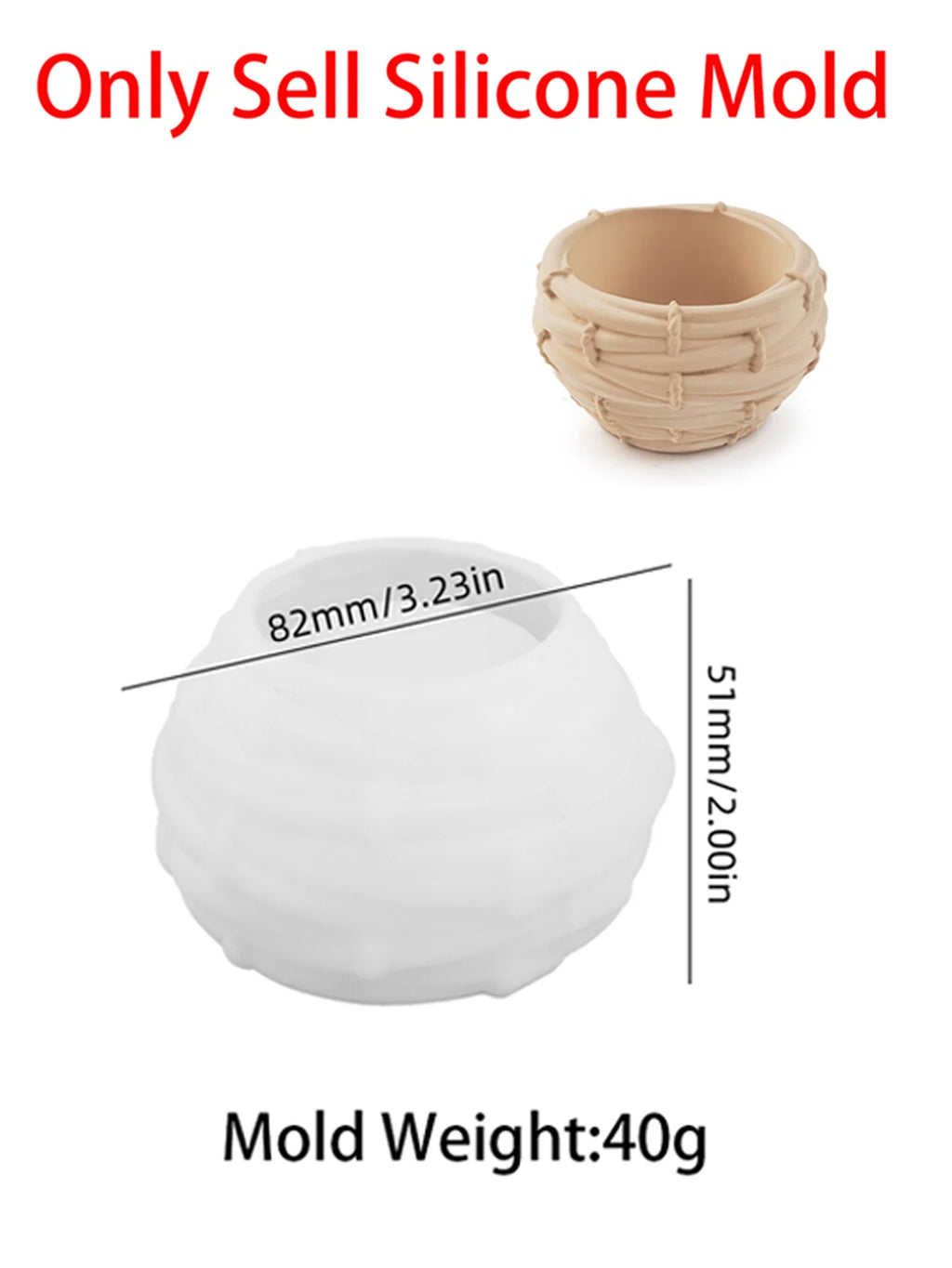 Creative Bamboo Basket Candle Bowl Silicone Mold DIY Bird Nest Flowerpot Concrete Cement Mold Jewelry Storage Tray Craft Casting