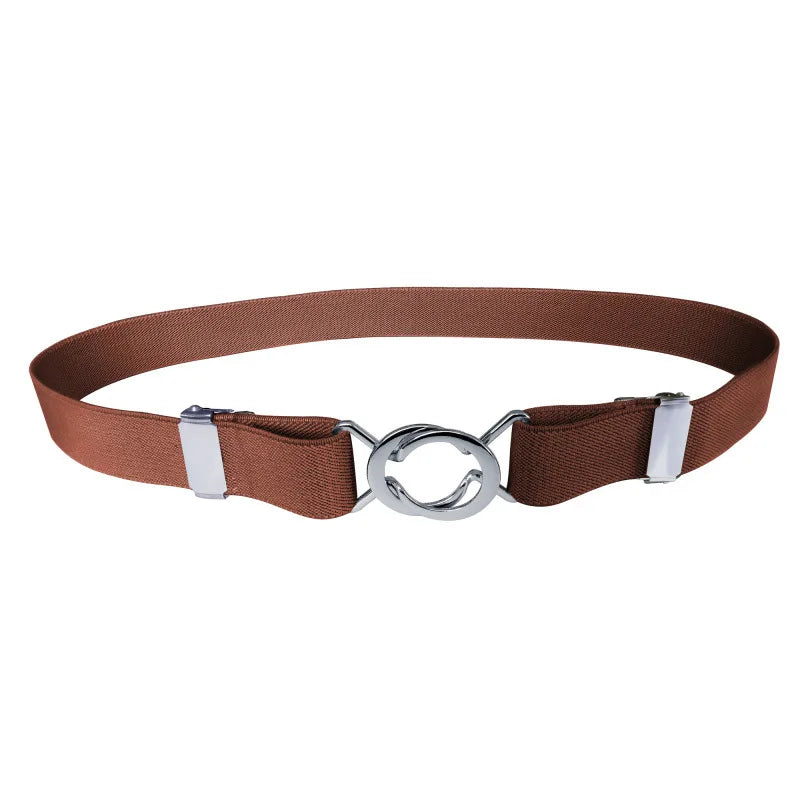 Adjustable Elastic Stretch Belt Invisible Belt for Women Girls Jeans Pants Dress,2.5cm Wide Metal Ring Buckle,No Hassle,No Bugle