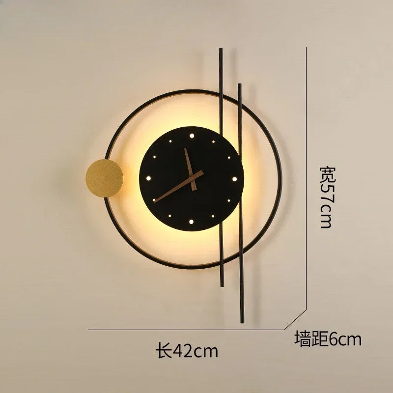 Modern LED Wall Lamp Clock Sconce for Bedroom Bedside Living Dining Room Aisle Porch Corridor Home Decor Lighting Fixture Luster