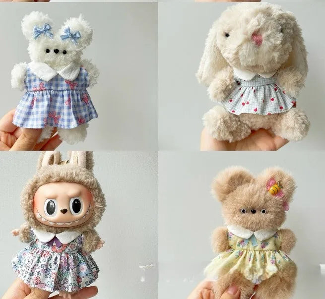 For Labubu Accessories Clothes Suitable for V1 V2 V3 Labubu Pendants  floral dress Labubu Sweet Outfit