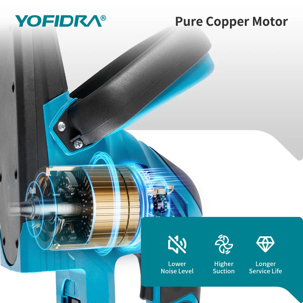 YOFIDRA 2000W 15000RPM Cordless Electric Hedge Trimmer Pruning Saw Lawn Mower Garden Trimming Power Tools For Makita Battery Pin