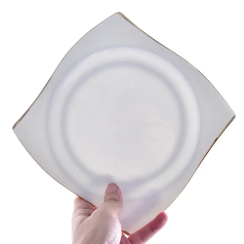 Ceramic Bowl Dish Set, Bone Porcelain Tableware, Creative Phnom Penh Dishes & Platesset, Square Plates, Kitchen Dinnerware