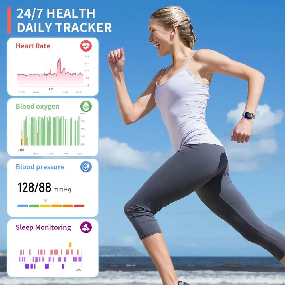 Smart Watch or Women(2 Bands), 1.85" HD itnsn with Call unction, IP68 Waterproo, 100+ Sport es, Blood Oxygen Monitor/ Heart Rate