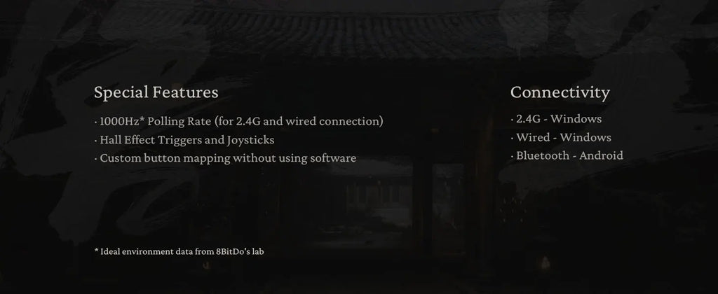 8BitDo Ultimate 2C Wireless Game Controller Wired Gamepad Black Myth WuKong with Hall Effect Joystick for Windows 10/11 Android