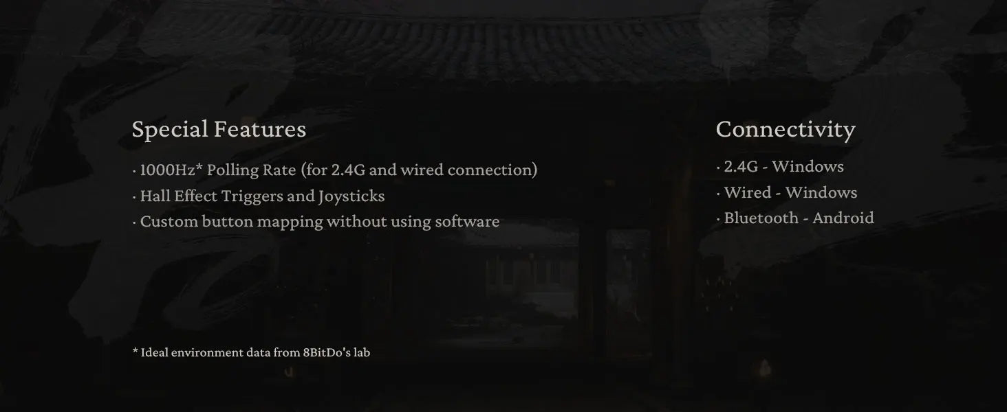 8BitDo Ultimate 2C Wireless Game Controller Wired Gamepad Black Myth WuKong with Hall Effect Joystick for Windows 10/11 Android