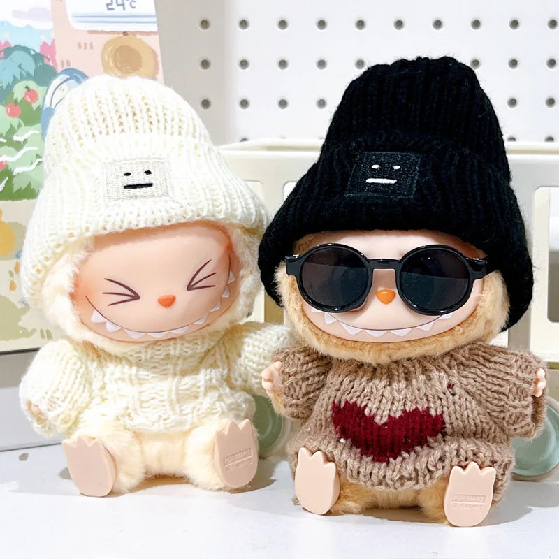 17cm Labubu clothes v1 v2 labubu Generation Labubu Sitting Party Clothes Pendant Doll Labubu doll Clothes Sweater scarf cute