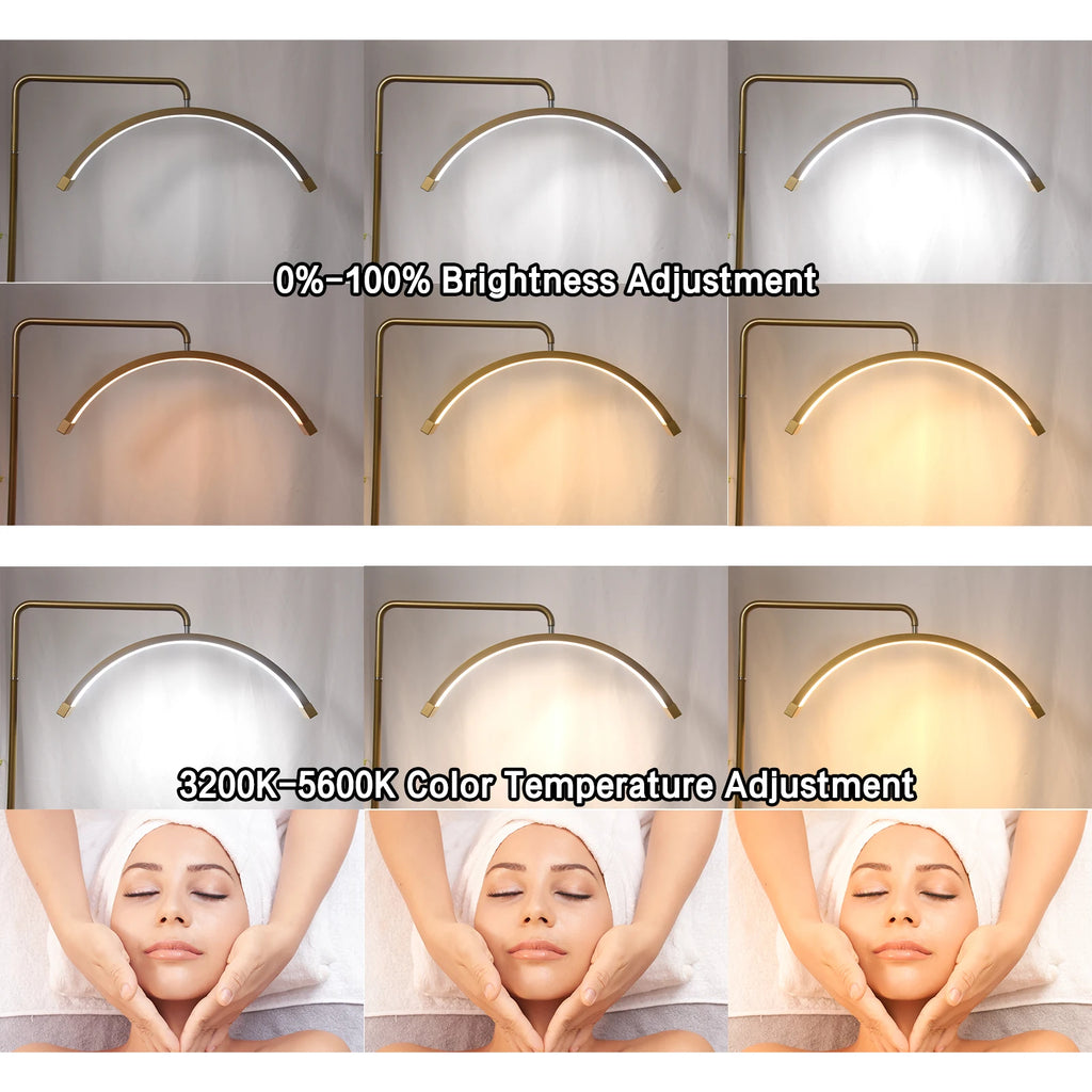 Oversea Warehouse Fast Delivery Floor LED Video Light Half-moon Shaped High Quality Fill Light For Beauty Salon Makeup