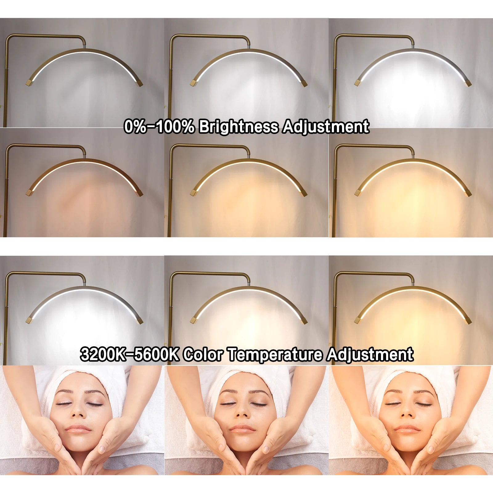 Oversea Warehouse Fast Delivery Floor LED Video Light Half-moon Shaped High Quality Fill Light For Beauty Salon Makeup