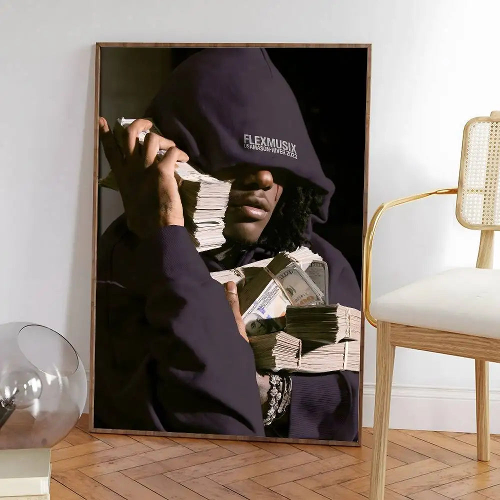 O-OsamaSon Stil Slime RAPPER Poster HD Home Decor Sticky Wall Waterproof Home Living Room Bar Aesthetic Decor