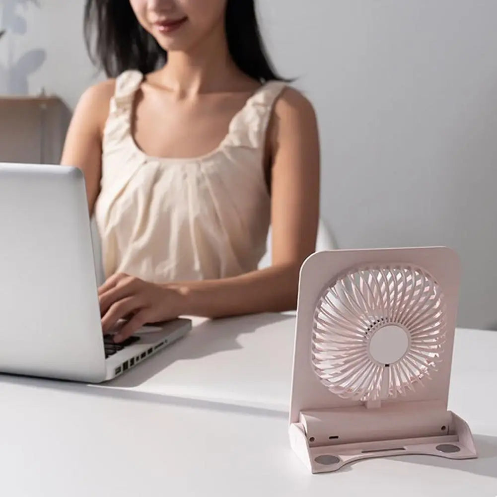 Portable Mini Desk Fan Table Power Display Ultra Quiet Hang Fan For Office Home USB Rechargeable Foldable Table Fan With 5 Gear