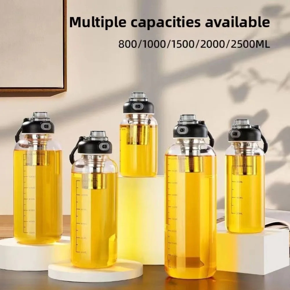 Tea Separation Glass Tea Cup Double Drinking with Handle Water Cup Large Capacity High Temperature Resistant Portable Kettle