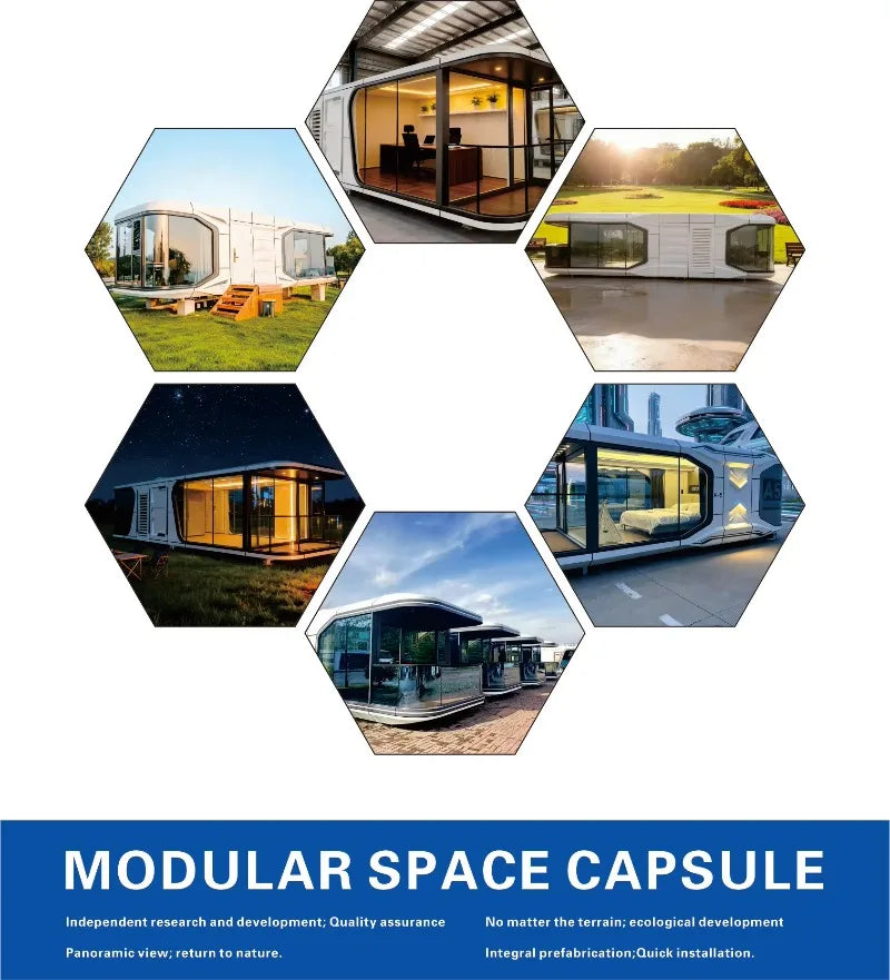 Customized Tiny House Capsule Prefab Modular Luxury Design Panoramic Window Ventilation System Smart Control