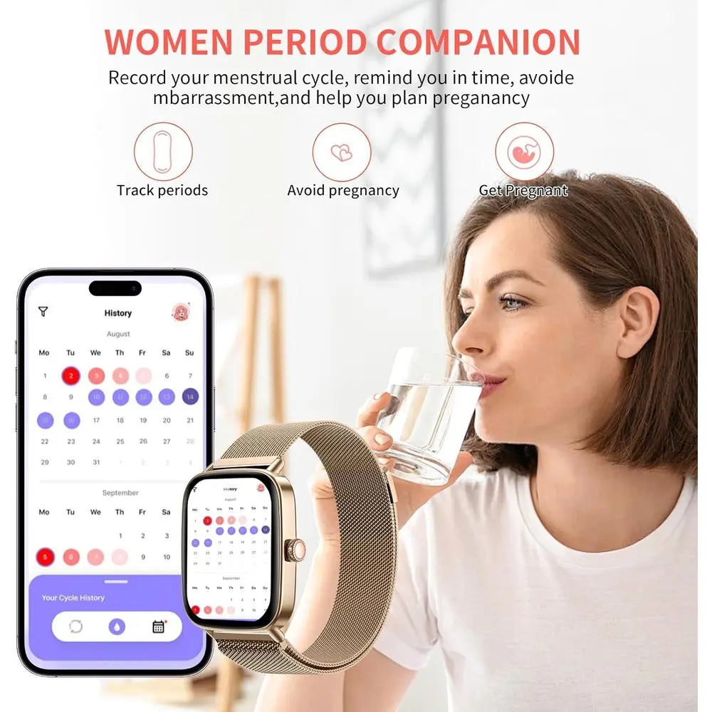 Smart Watch or Women(2 Bands), 1.85" HD itnsn with Call unction, IP68 Waterproo, 100+ Sport es, Blood Oxygen Monitor/ Heart Rate