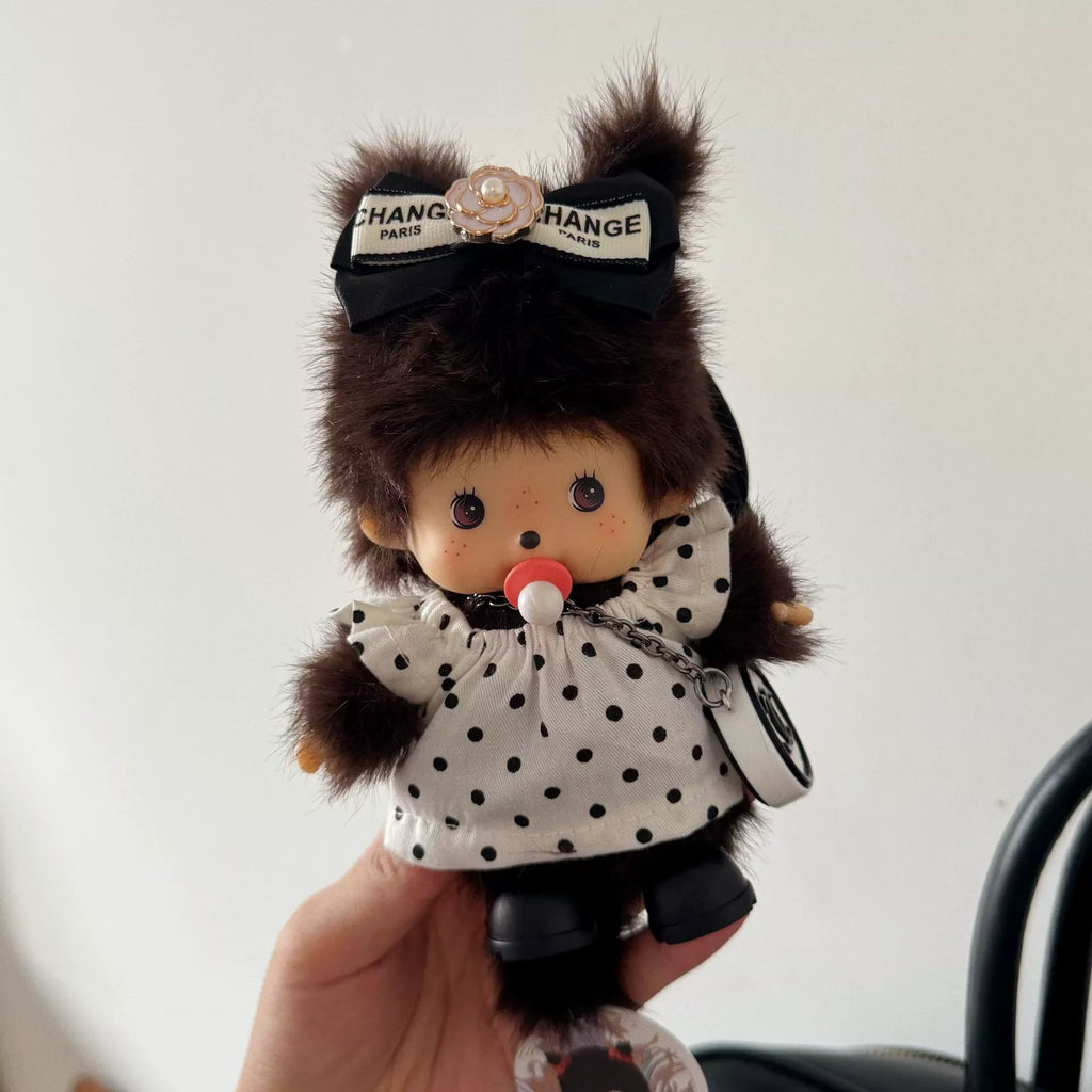 New 15cm Monchhichi Cute Little Monkey Diy Outfit Change Doll Multiple Styles Exquisite Backpack Pendant Keychain Toy