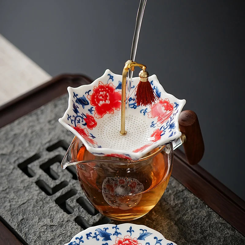 China Umbrella Tea Strainers Tea Infusers Ceramic Tea Filter Screen Teas Ceremony Accessories Teas Table Decorations Ornaments