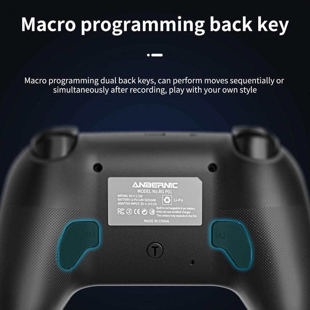 ANBERNIC RG P01 Retro Games Controller Wired/Wireless Bluetooth RGB Hall Effect Joystick XBOX Gamepad for PC Android IOS Steam