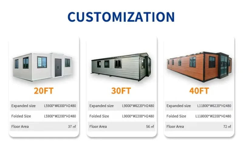 Expandable Container House  Modular Movable House Australia 20ft 40ft  Prefabricated Casas Prefab Tiny Homes