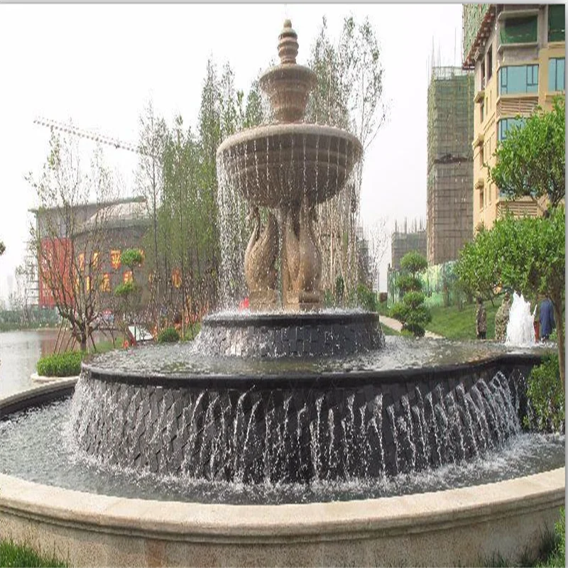 Outdoor Modern European Design Water Fountain Hand Carved Travertine Statue for Villas Hotels Garden Products