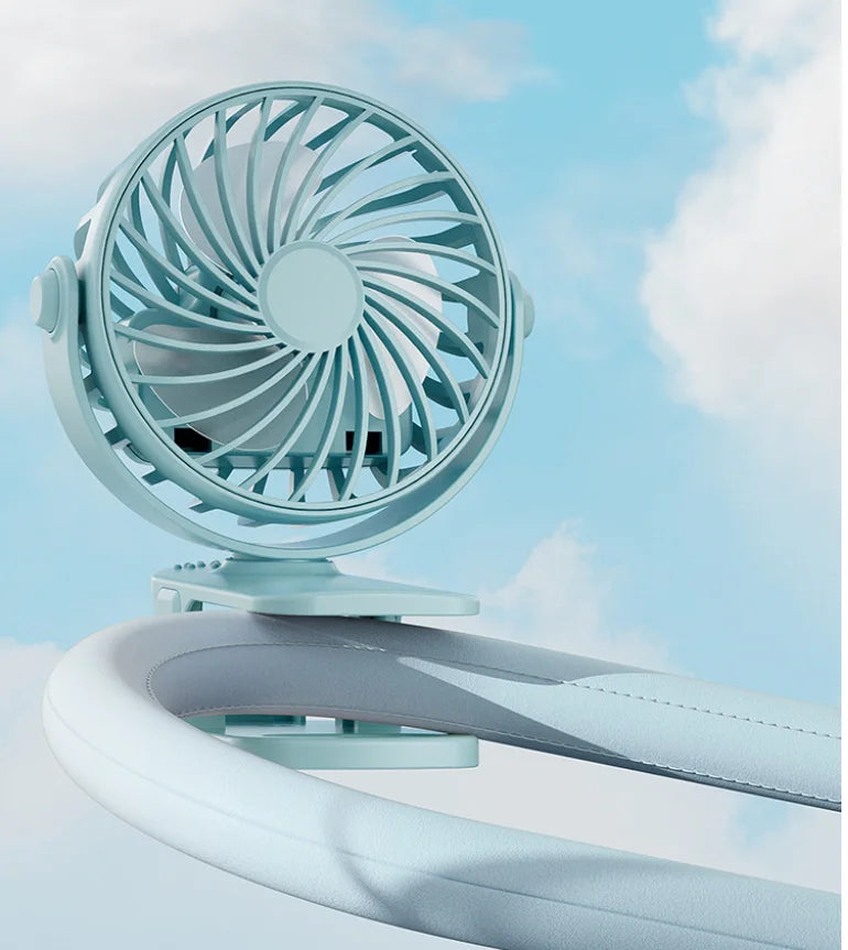 USB Rechargeable Table Fan Clip-on Type Portable Mini Desk Fan Hanging Clip Fan Night Light Air Cooler Outdoor Fans