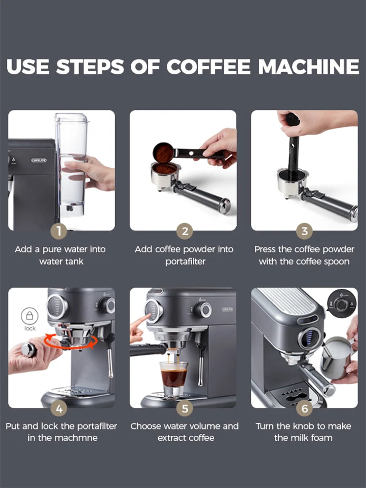 Cafelffe 4in1 Coffee Machine Dolce gusto Nes Capsule Espresso Maker ESE Pod Ground Gift for Lover,Dad,Mom Cafetera304 Cappuccino