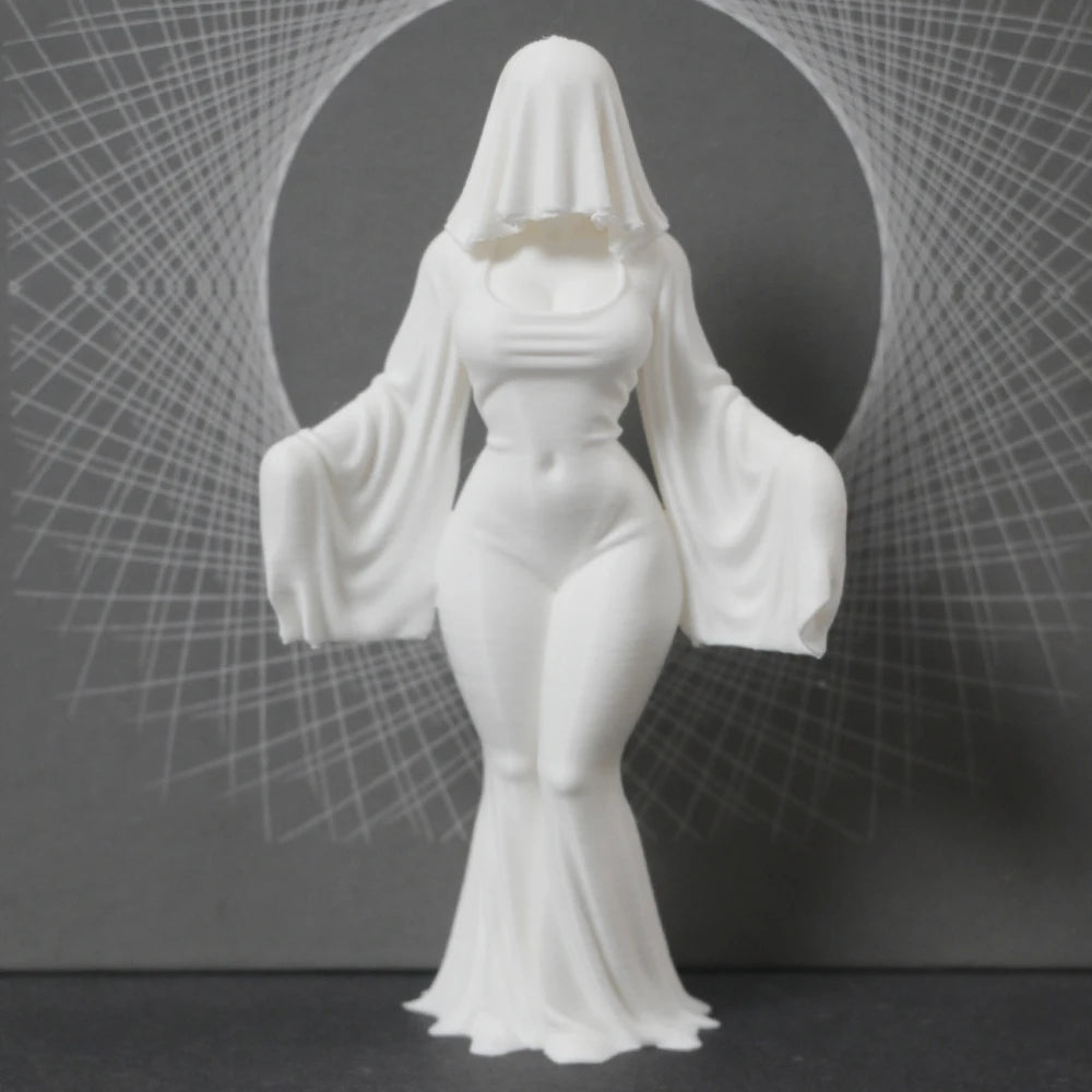 A 12cm ghost ornament, 3D printed white dress ghost decoration, funny Halloween indoor and outdoor decoration