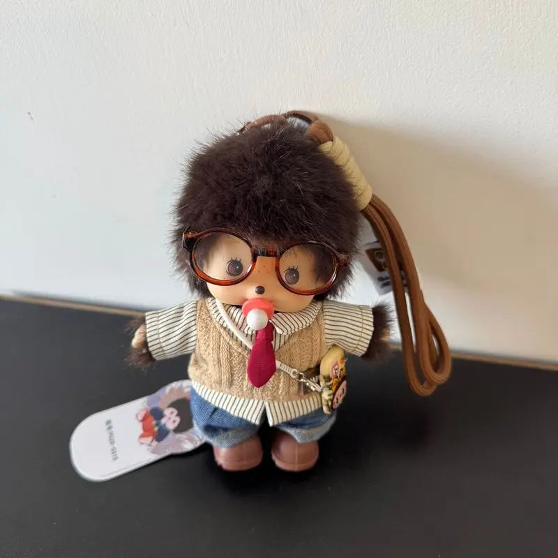 New 15cm Monchhichi Cute Little Monkey Diy Outfit Change Doll Multiple Styles Exquisite Backpack Pendant Keychain Toy