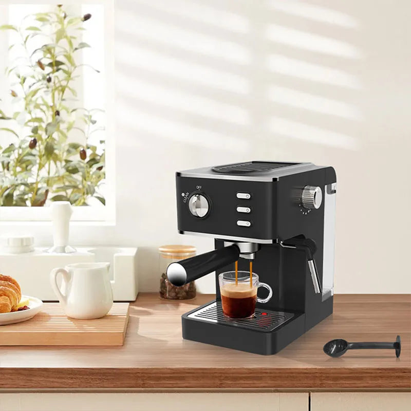 Home Semi-automatic Espresso Machine Small Coffee Machine With Knob Control Milk Frother Electric Coffee For Office