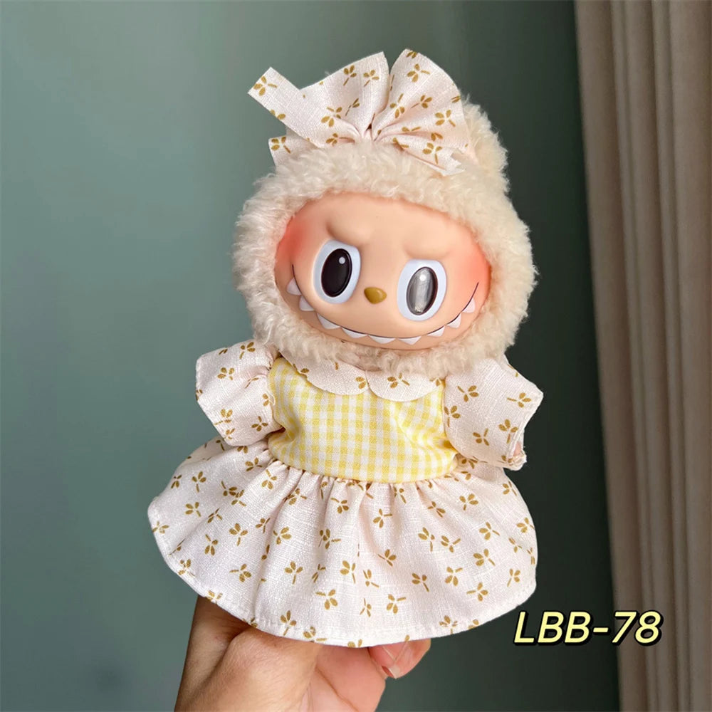 17cm Mini Labubu Outfit Clothes Sports Leisure Suit Labubu Outfit Accessories Labubu Doll Accessories