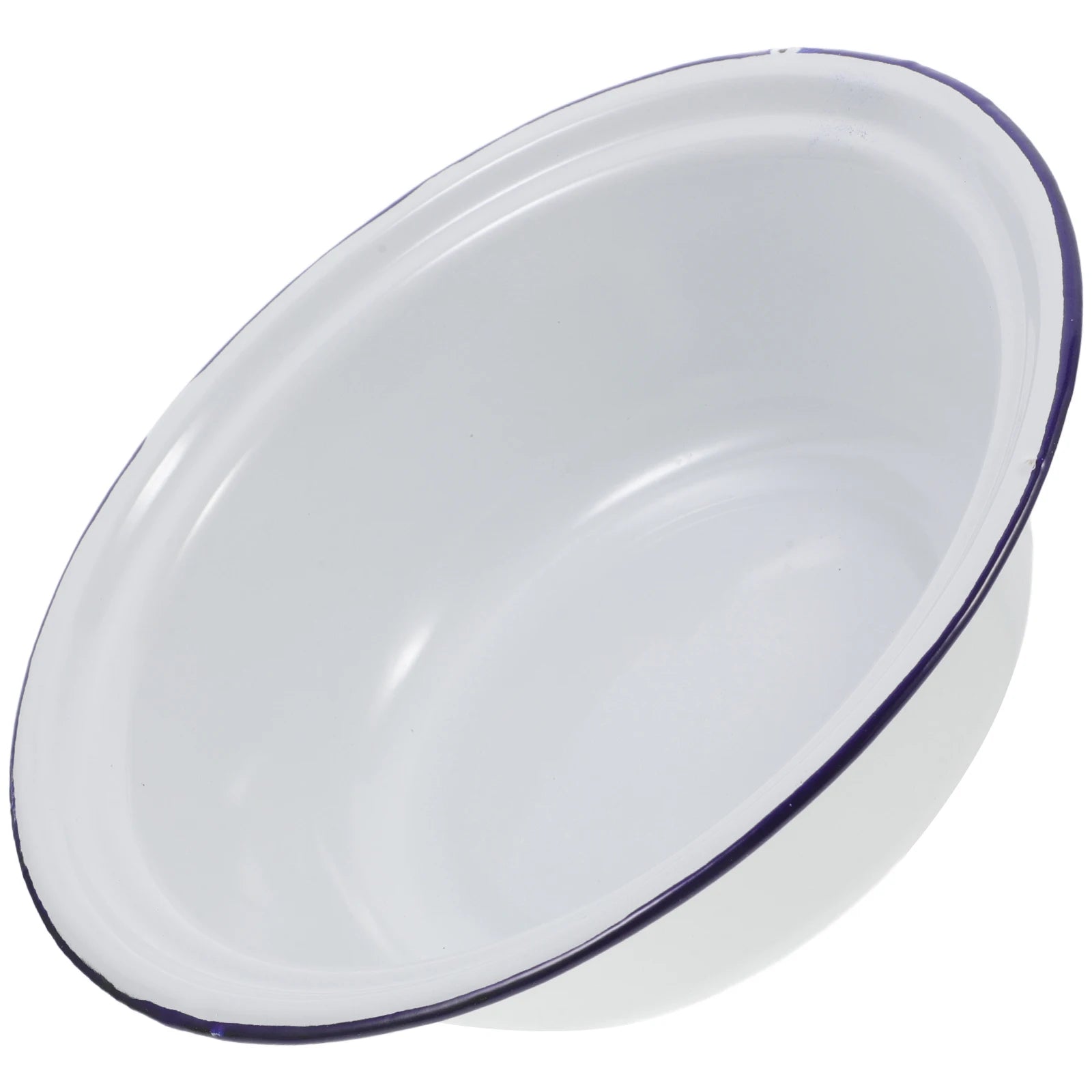 1pcs Enamel Bowl Vintage Style With Lid Soup Storage Basin Heavy Duty Kitchen Enamelware Mixing Salad Dough Retro Home accessory