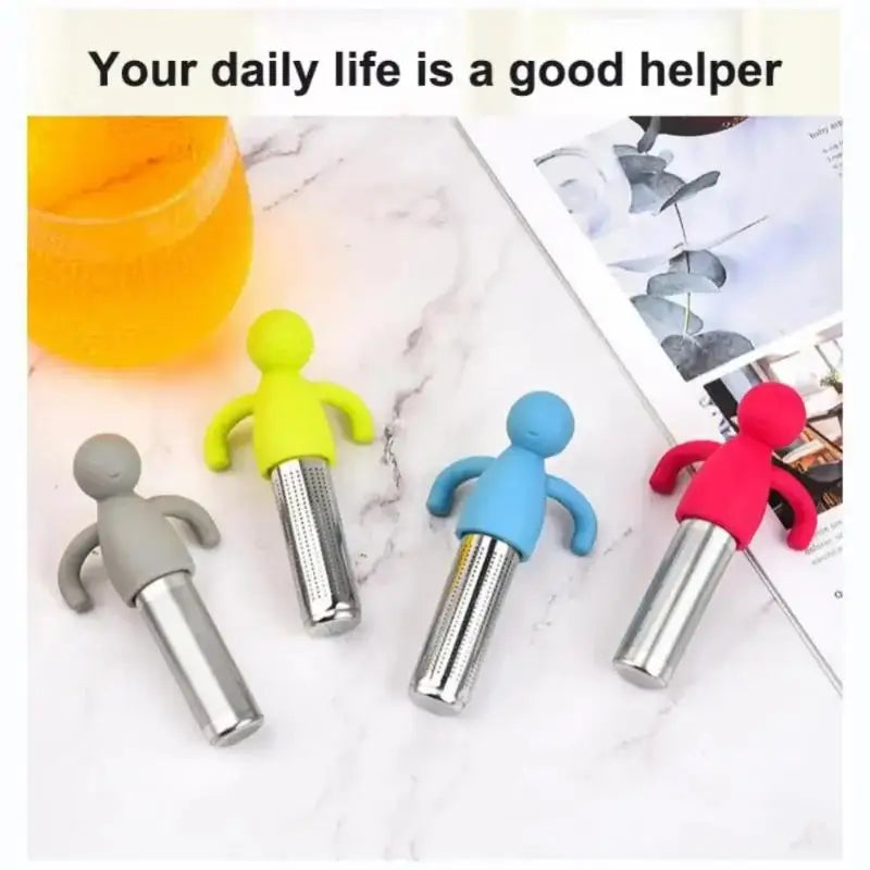 Tea Infuser Kitchen Home Use Reusable Tea Set Accessories Stainless Steel Creative Human-shaped