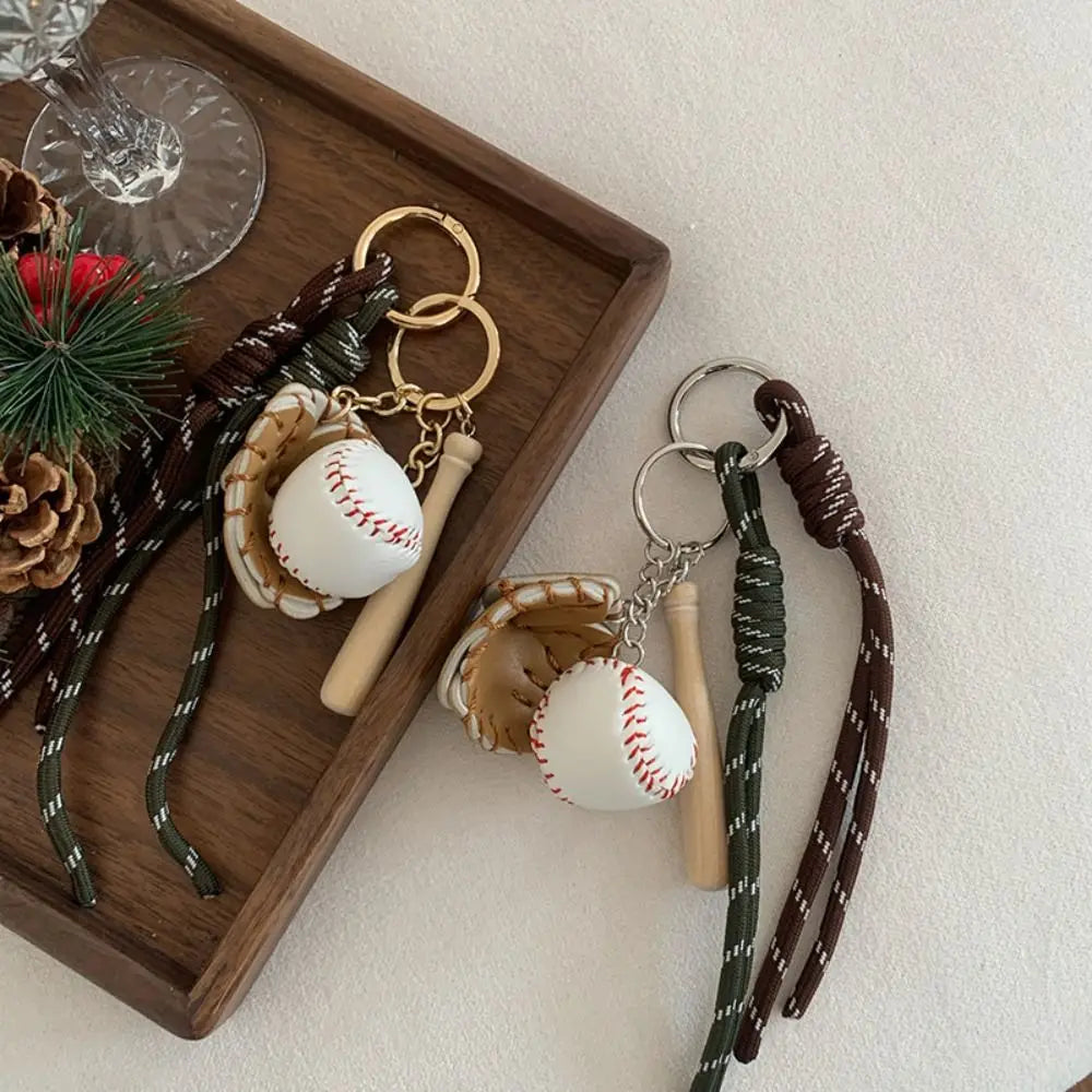 Bag Charms Baseball Braid Rope Pendant Weave Rope Nylon Braid Rope Bag Charms Key Ring Bag Accessories Car Key Chain
