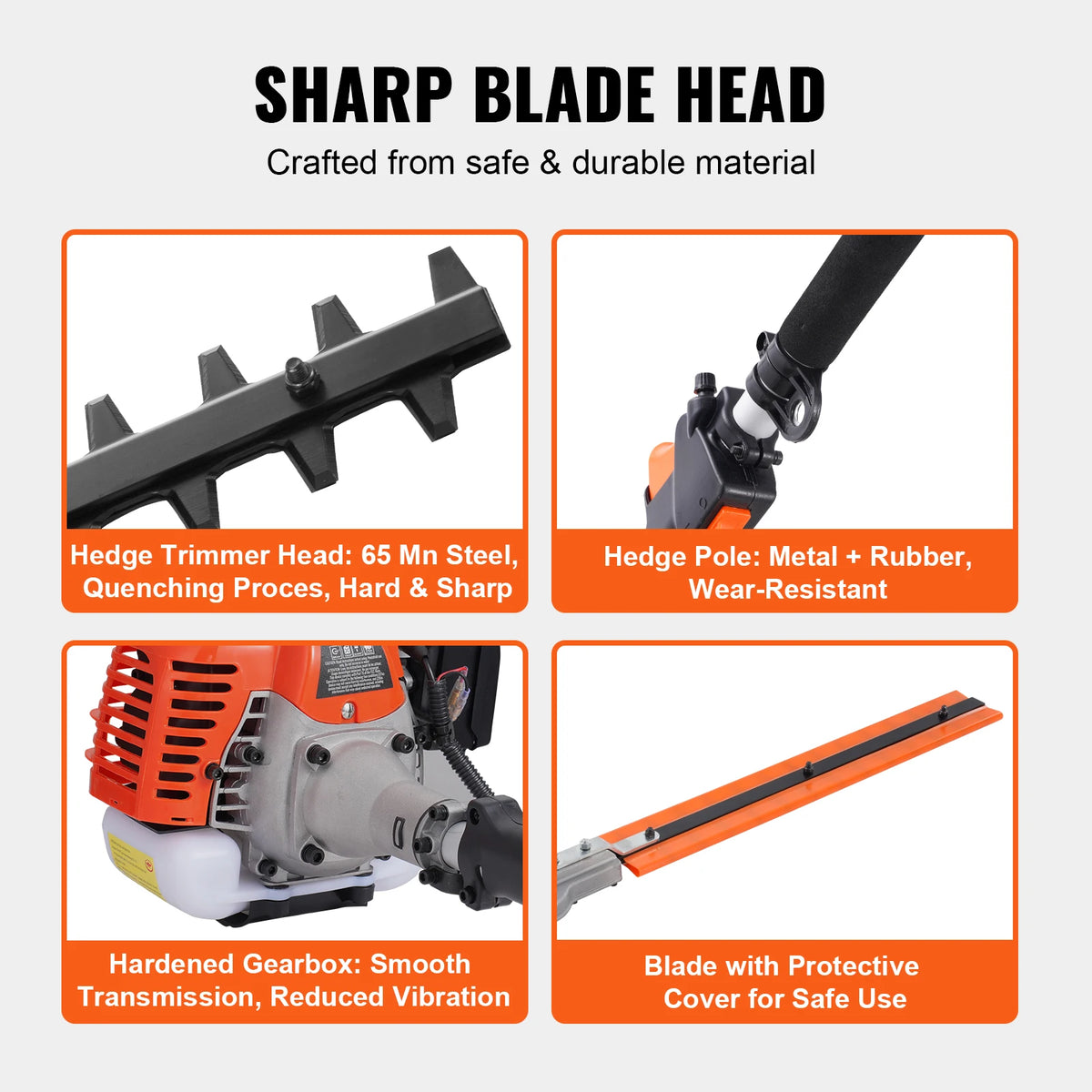 SucceBuy 33CC 6-in-1Multi-Functional Trimming Tools Gas Hedge Trimmer Weed Eater String TrimmerBrush Cutter Pole Saw Chainsaw