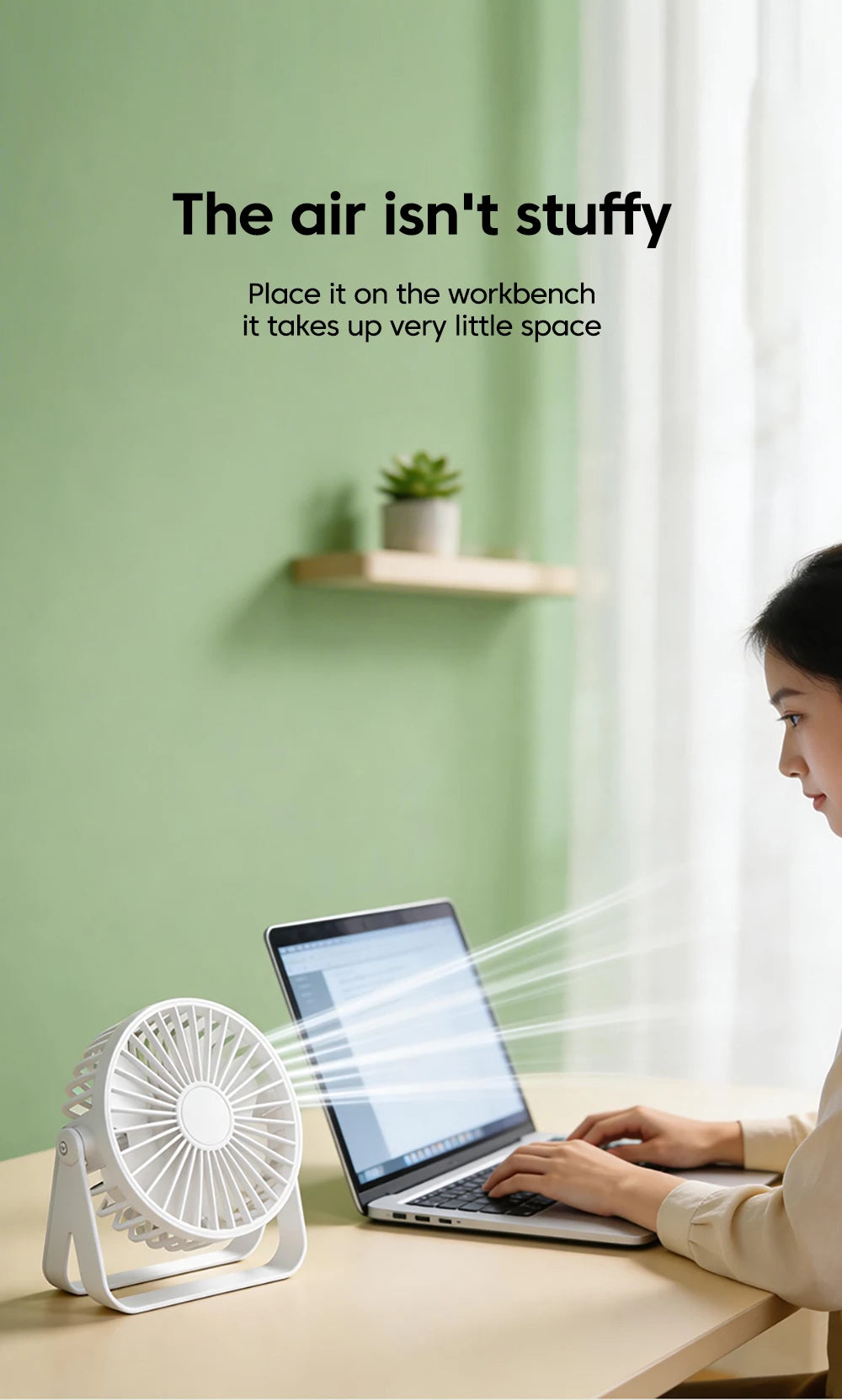 Desk Fan Portable Mini USB Rechargeable Fan Ultra Quiet Suitable For Home Desk Office Student Dormitory Computer Summer