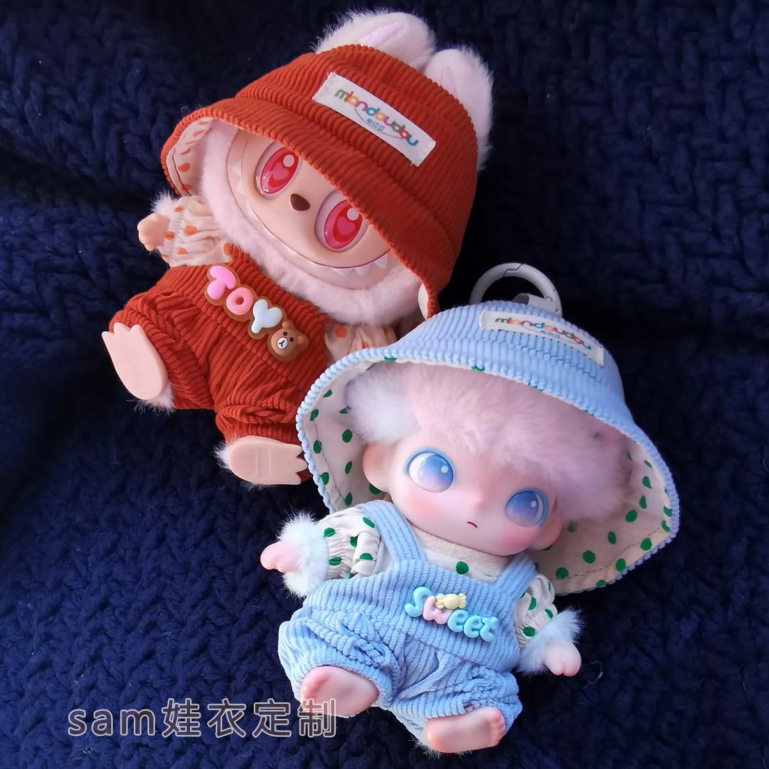 For 15cm Labubu Clothes Pocket overalls Collection Labubu Outfit Accessories Labubu Clothes
