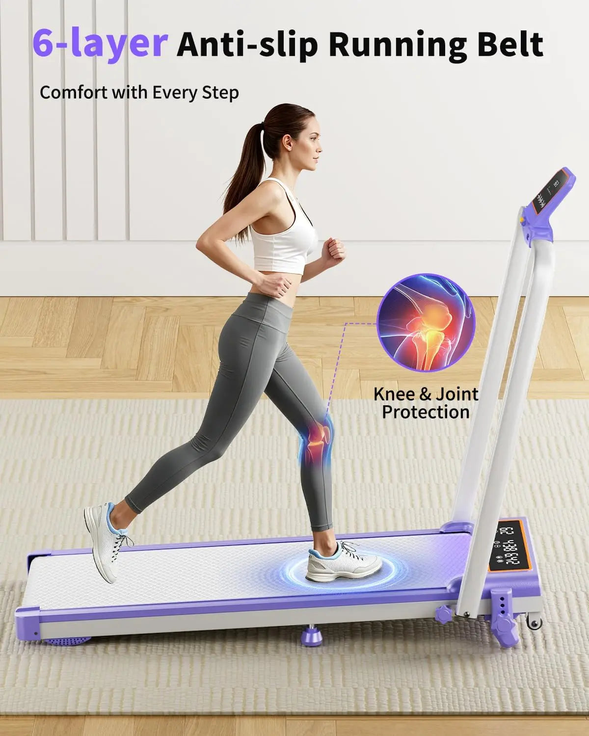Folding Walking Pad with 15% Incline/RGB Light/Dual Screen Display,3.5HP Treadmills for Home,350lbs Capacity,Smart App