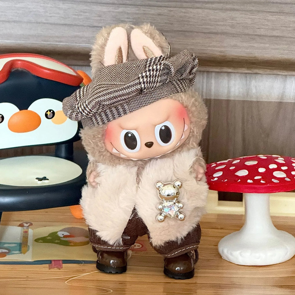 Labubu Clothes 15cm Labubu Stylish Outfit Clothes Cute Dress Up Casual Set Labubu Outfit Accessories