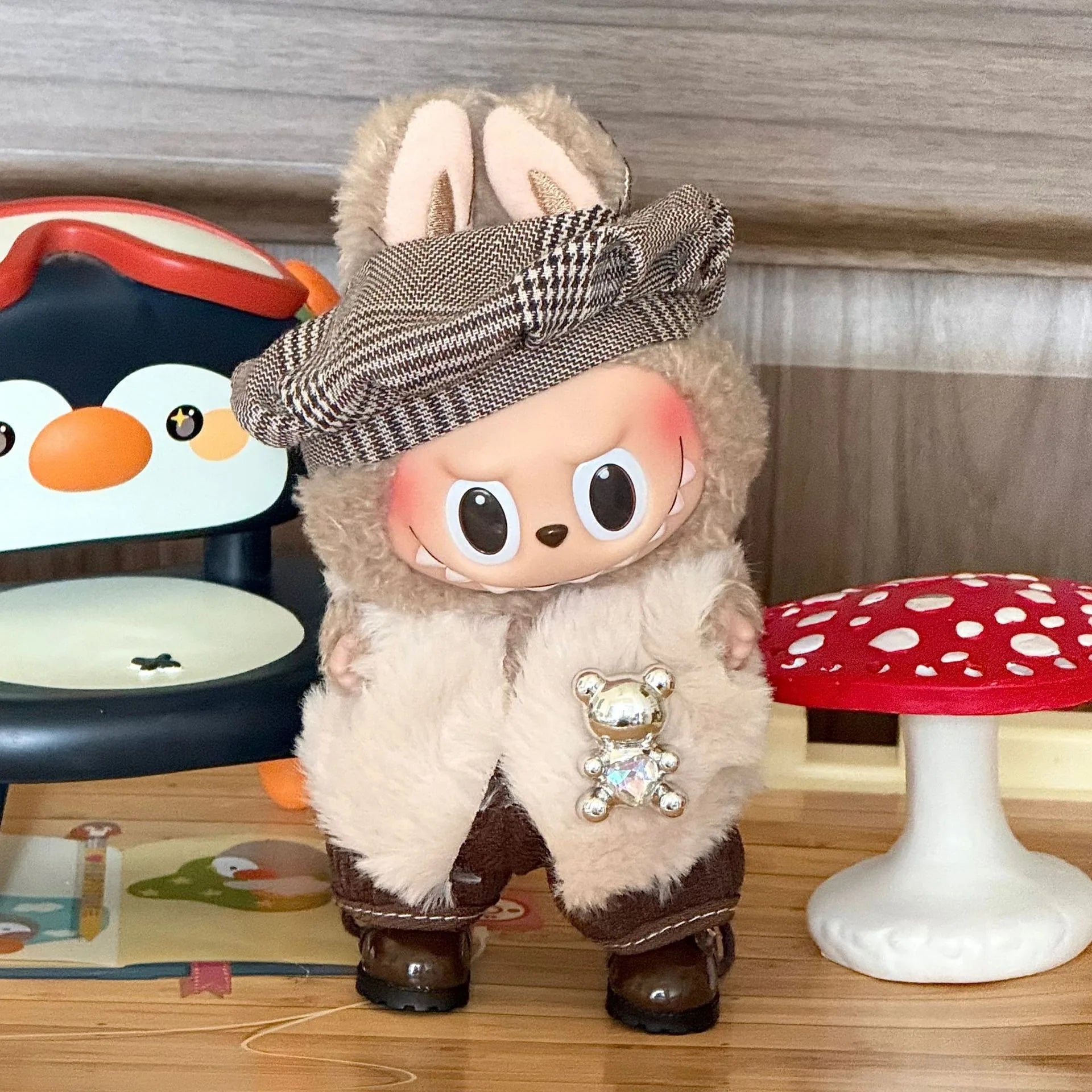Labubu Clothes 15cm Labubu Stylish Outfit Clothes Cute Dress Up Casual Set Labubu Outfit Accessories