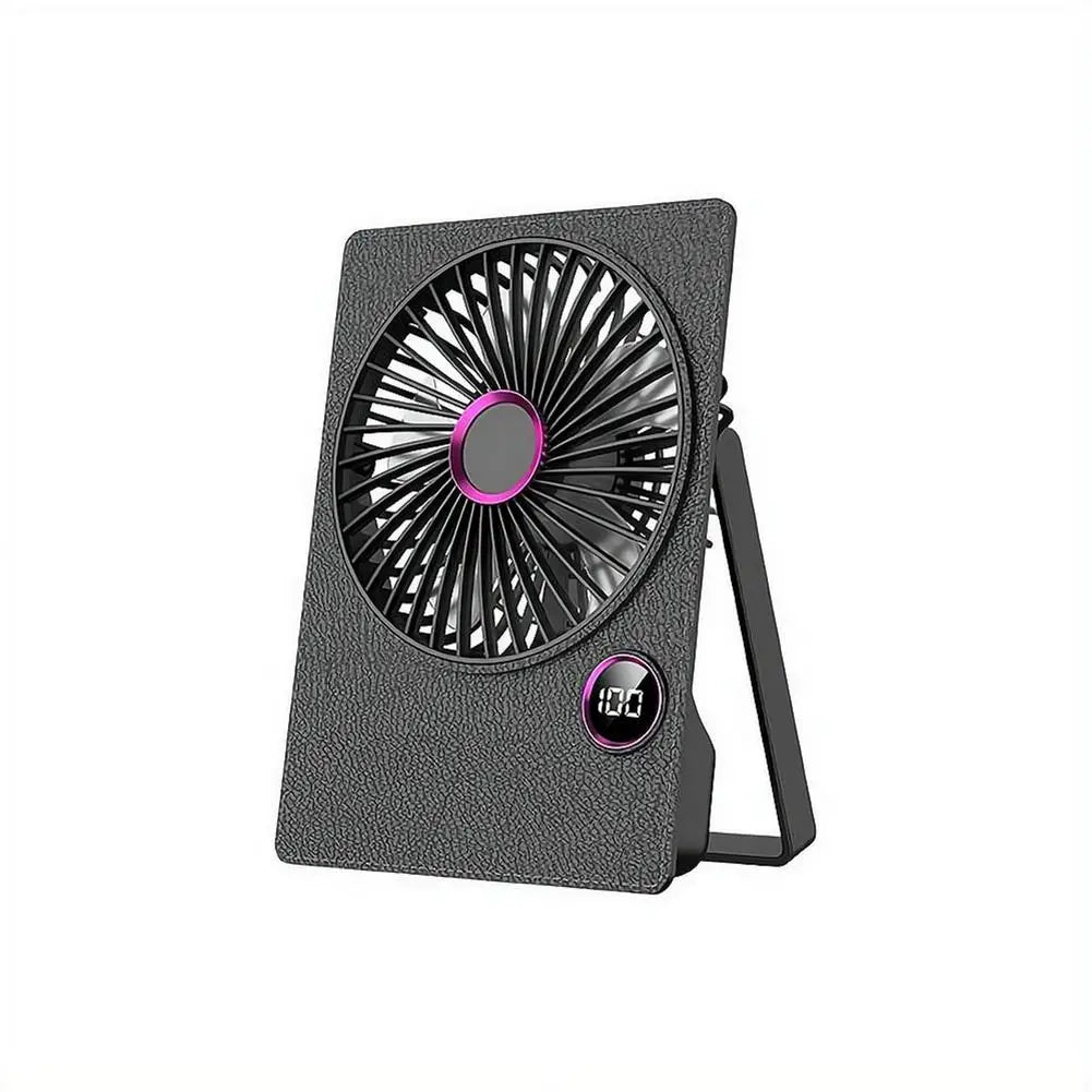 Portable Mini Desk Fan Office Wall Mounted Digital Display High Speed Brushless Motor Type-C Rechargeable Long Battery