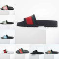 gg designer sandals slippers web slide sandal black white rubber bloom floral flats gear sole mens womens luxury claquette slide